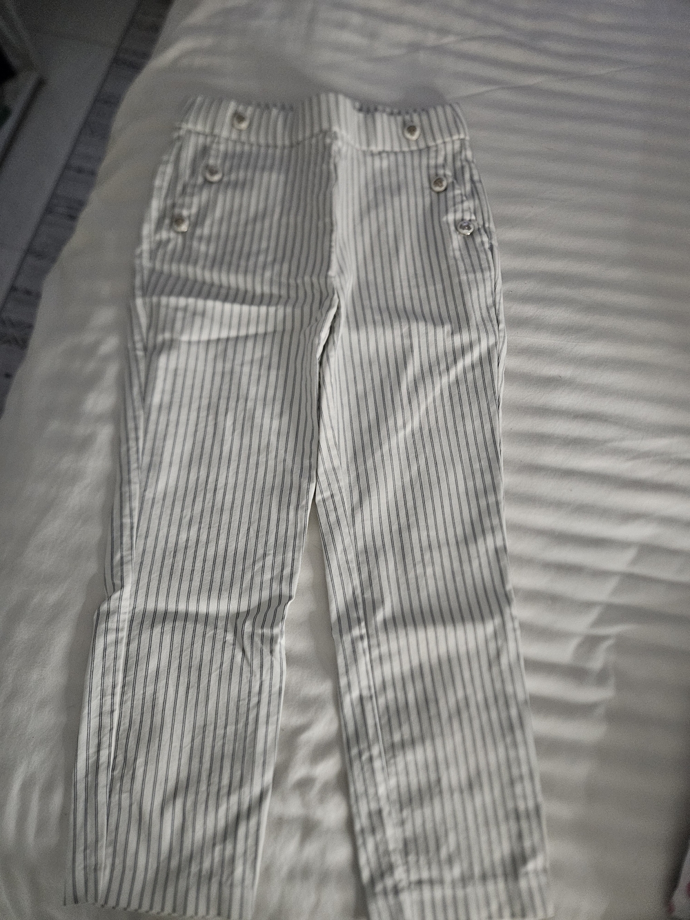 Striped White and Navy Sailor Pants